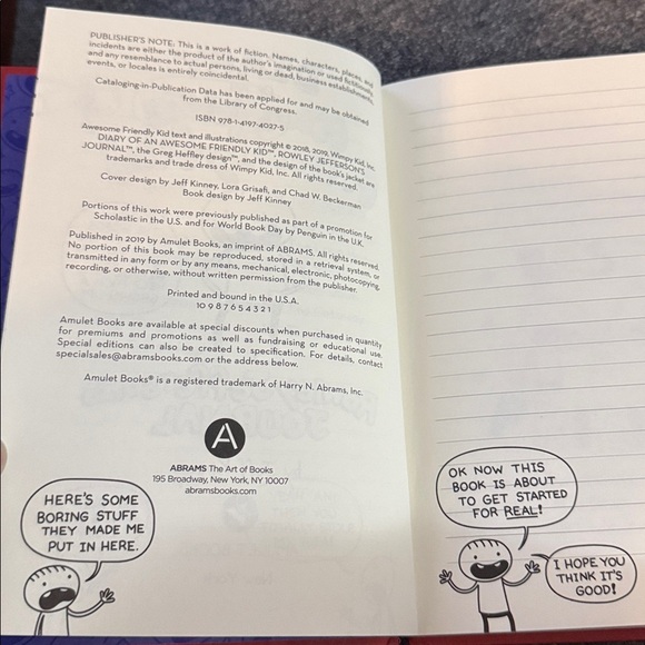 Diary of an Awesome Friendly Kid by Jeff Kinny Hardcover book - Picture 2 of 3